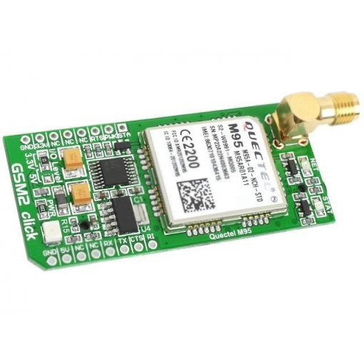 GSM2 CLICK; Click board; GSM/GPRS; UART; Quectel M95; SIM,mikroBUS connector; MIKROELEKTRONIKA
