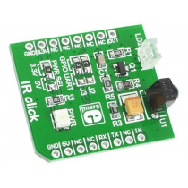 IR CLICK; Click board; IR transmitter,IR receiver; UART; QEE113,TSOP38338; MIKROELEKTRONIKA