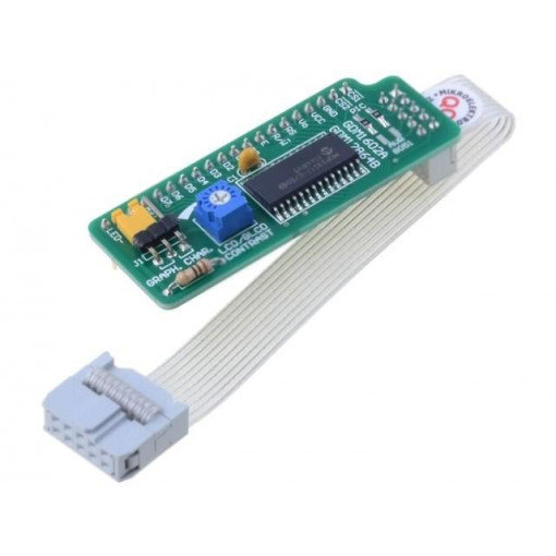 SERIAL GLCD ADAPTER 128X64; Multiadapter; IDC10; Interface: SPI; prototype board; MIKROELEKTRONIKA
