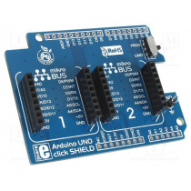 ARDUINO UNO CLICK SHIELD; Expander; mikroBUS socket; Add-on connectors: 2; prototype board; MIKROELEKTRONIKA ARDUINO UNO CLICK SHIELD; Expander; mikroBUS socket; Add-on connectors: 2; prototype board; MIKROELEKTRONIKA