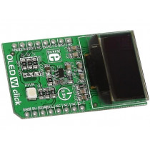 OLED W CLICK; Click board; OLED display; I2C,SPI; SSD1306; mikroBUS connector; MIKROELEKTRONIKA