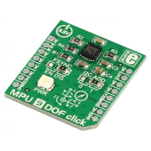 MPU 9DOF CLICK; Click board; accelerometer,magnetometer,gyroscope; I2C; 3.3VDC; MIKROELEKTRONIKA