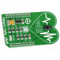 HEART RATE CLICK; Click board; heart rate sensor; I2C; MAX30100; 3.3VDC; MIKROELEKTRONIKA