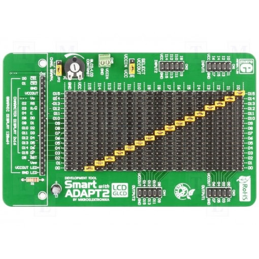 SMARTADAPT2GLCD; Expansion board; screw terminal,IDC10 x4; prototype board; MIKROELEKTRONIKA