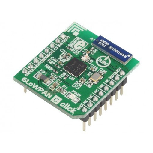 6LOWPAN C CLICK; Click board; RF transceiver; GPIO,SPI; CC2520; 3.3VDC; MIKROELEKTRONIKA 6LOWPAN C CLICK; Click board; RF transceiver; GPIO,SPI; CC2520; 3.3VDC; MIKROELEKTRONIKA
