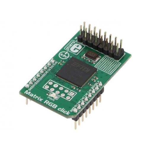 MATRIX RGB CLICK; Click board; LED matrix; SPI; FT900; mikroBUS connector; 3.3VDC; MIKROELEKTRONIKA