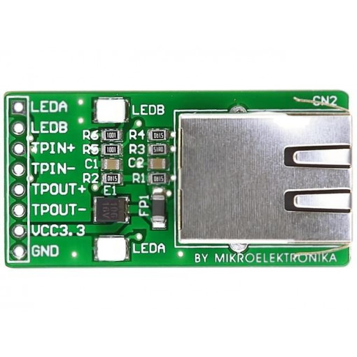 ETHERNET CONNECTOR; Expansion board; RJ45; Interface: Ethernet; prototype board; MIKROELEKTRONIKA