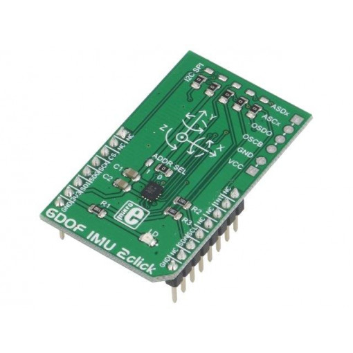 6DOF IMU 2 CLICK; Click board; accelerometer,gyroscope; I2C,SPI; BMI160; 3.3VDC; MIKROELEKTRONIKA 6DOF IMU 2 CLICK; Click board; accelerometer,gyroscope; I2C,SPI; BMI160; 3.3VDC; MIKROELEKTRONIKA