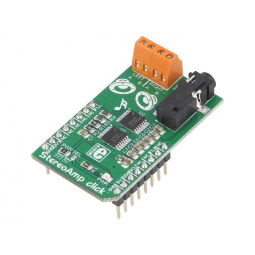 STEREOAMP CLICK; Click board; amplifier; I2C; LM48100Q-Q1 Boomer™; 3.3/5VDC; MIKROELEKTRONIKA