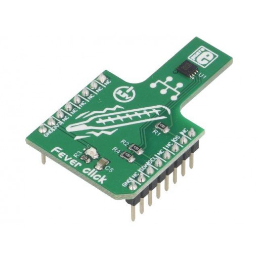 FEVER CLICK; Click board; digital thermomemeter; I2C; MAX30205; 3.3VDC; MIKROELEKTRONIKA