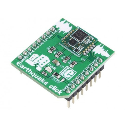 EARTHQUAKE CLICK; Click board; vibration sensor; I2C; D7S; mikroBUS connector; MIKROELEKTRONIKA