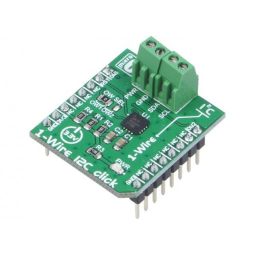 1-WIRE I2C CLICK; Click board; interface; 1-wire,GPIO; DS28E17; mikroBUS connector; MIKROELEKTRONIKA 1-WIRE I2C CLICK; Click board; interface; 1-wire,GPIO; DS28E17; mikroBUS connector; MIKROELEKTRONIKA