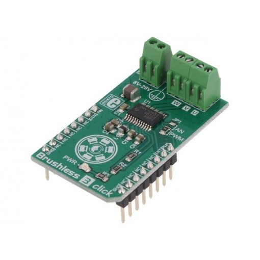 BRUSHLESS 3 CLICK; Click board; motor driver; GPIO,I2C; DRV10983; 8/28VDC; MIKROELEKTRONIKA