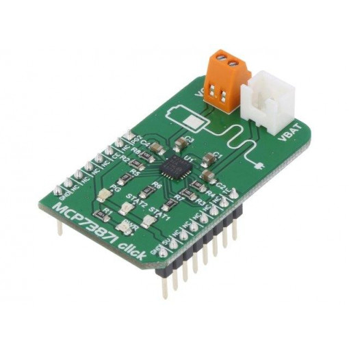 MCP73871 CLICK; Click board; charger; GPIO; MCP73871; mikroBUS connector; 5VDC; MIKROELEKTRONIKA