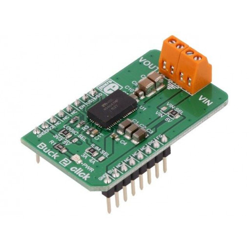 BUCK 2 CLICK; Click board; DC/DC converter; GPIO; MIC45404; 3.3/5VDC; MIKROELEKTRONIKA
