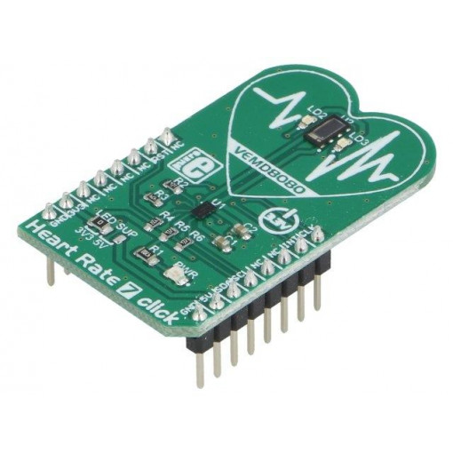 HEART RATE 7 CLICK; Click board; heart rate sensor; I2C; AFE4404; mikroBUS connector; MIKROELEKTRONIKA