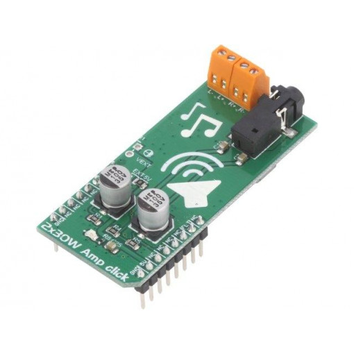 2X30W AMP CLICK; Click board; amplifier; GPIO; TPA3128; 5VDC; MIKROELEKTRONIKA 2X30W AMP CLICK; Click board; amplifier; GPIO; TPA3128; 5VDC; MIKROELEKTRONIKA