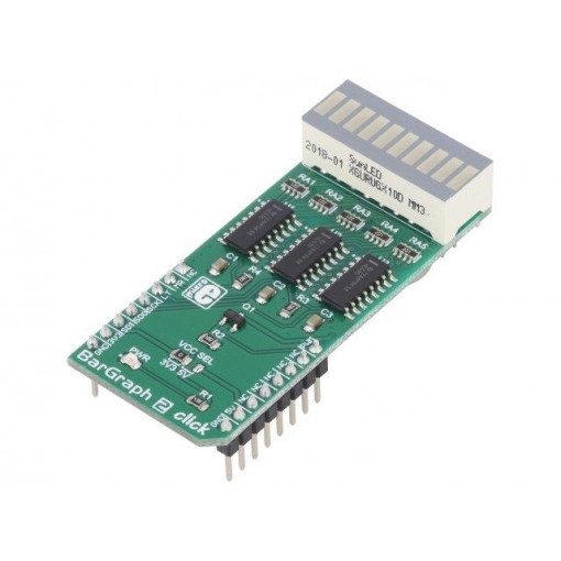 BARGRAPH 2 CLICK; Click board; LED strap; PWM,SPI; 74HC595,XGURUGX10D; 3.3/5VDC; MIKROELEKTRONIKA