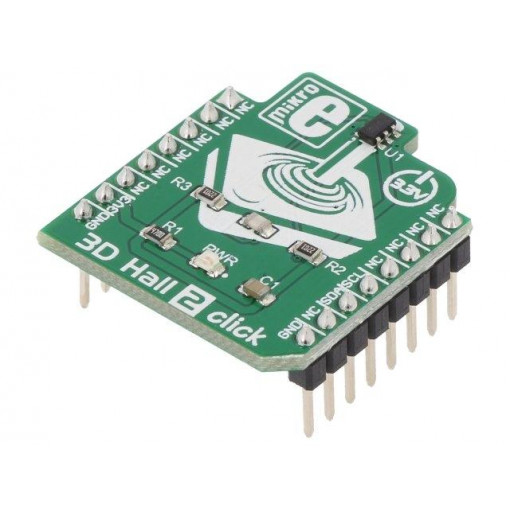 3D HALL 2 CLICK; Click board; Hall sensor; I2C; TLV493D-A1B6; mikroBUS connector; MIKROELEKTRONIKA 3D HALL 2 CLICK; Click board; Hall sensor; I2C; TLV493D-A1B6; mikroBUS connector; MIKROELEKTRONIKA