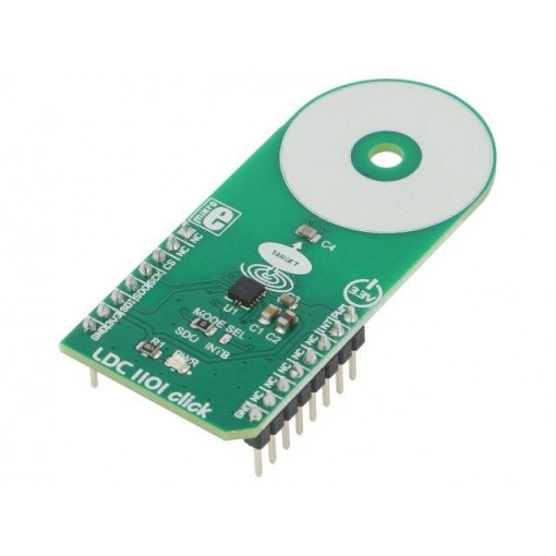 LDC1101 CLICK; Click board; inductance meter; SPI; LDC1101; mikroBUS connector; MIKROELEKTRONIKA