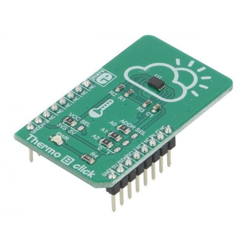 THERMO 8 CLICK; Click board; digital thermomemeter; I2C; MCP9808; 3.3/5VDC; MIKROELEKTRONIKA