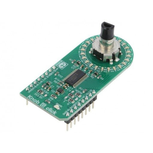 KNOB G CLICK; Click board; rotary encoder; GPIO,I2C; PCA9956B; 3.3/5VDC; MIKROELEKTRONIKA