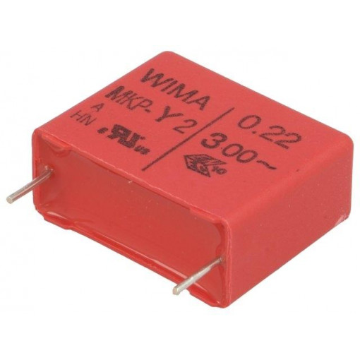MKY22W32205I00KSSD; Capacitor: polypropylene; Y2; 220nF; 22.5mm; ±10%; 11x21x26.5mm; WIMA