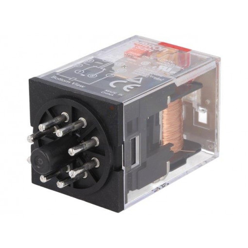 MKS2PI AC24; Relay: electromagnetic; DPDT; Ucoil: 24VAC; 10A/250VAC; 10A/30VDC; OMRON