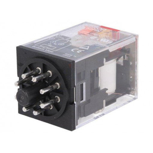 MKS2PIN AC24; Relay: electromagnetic; DPDT; Ucoil: 24VAC; 10A/250VAC; 10A/30VDC; OMRON