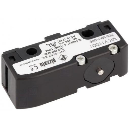 MK V11D01; Microswitch SNAP ACTION; with pin; SPDT; 6A/250VAC; 5A/24VDC; PIZZATO ELETTRICA