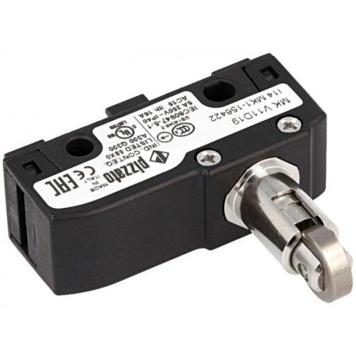 MK V11D19; Microswitch SNAP ACTION; with transverse roller; SPDT; 5A/24VDC; PIZZATO ELETTRICA