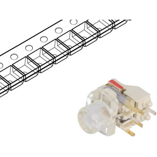 ML3-AG2HR-CT-V-R; Microswitch TACT; SPST-NO; Pos: 2; 0.05A/12VDC; THT; LED; red; 1.56N; DIPTRONICS