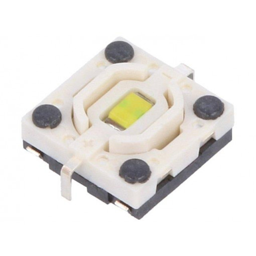 ML4L12WQR; Microswitch TACT; SPST-NO; Pos: 2; 0.05A/12VDC; SMT; LED; white; DIPTRONICS