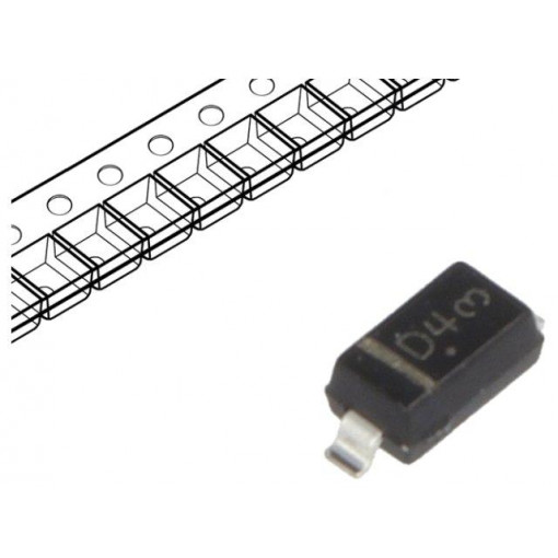 MMSZ5229BT1G; Diode: Zener; 0.5W; 4.3V; SMD; reel,tape; SOD123; single diode; ON SEMICONDUCTOR