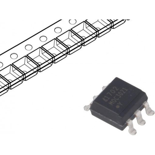 MOC3021S-TA1; Optotriac; 5kV; Uout: 400V; without zero voltage crossing driver; LITEON