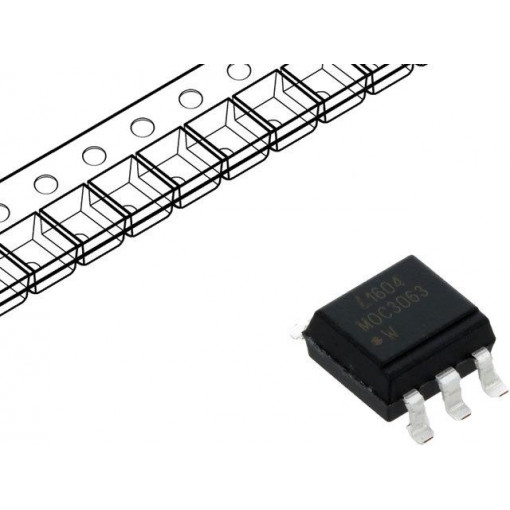 MOC3063S-TA1; Optotriac; 5kV; Uout: 600V; zero voltage crossing driver; LITEON