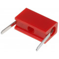 PJMPB1-R; Socket; 2mm banana; 6A; 10.25mm; red; Mounting: PCB; insulated; 6mΩ; HIRSCHMANN T&M