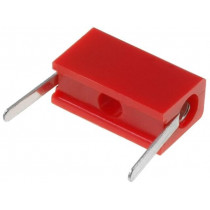PJMPB1-R; Socket; 2mm banana; 6A; 10.25mm; red; Mounting: PCB; insulated; 6mΩ; HIRSCHMANN T&M