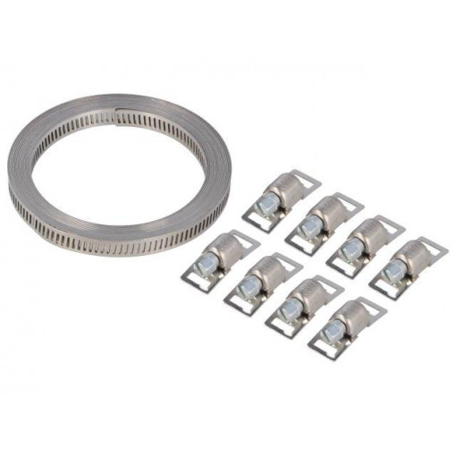 EB208BL; Worm gear clamp; W: 8mm; chrome steel AISI 430; Man.series: EB; W2; MPC INDUSTRIES