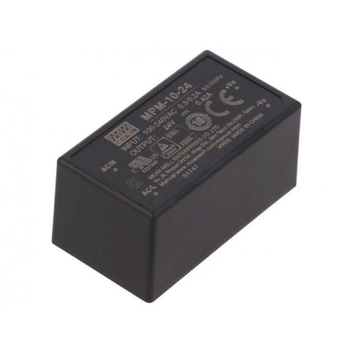 MPM-10-24; Power supply: switched-mode; modular; 10W; 24VDC; 420mA; 35g; OUT: 1; MEAN WELL