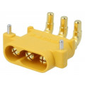 MR30PW-M; Socket; DC supply; MR30; male; PIN: 3; on PCBs; THT; Colour: yellow; AMASS