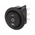 MR3-230-R6-BBNWC; ROCKER; DP3T; Pos: 3; ON-OFF-ON; 10A/250VAC; black; none; 20mΩ; Ø20mm; CANAL ELECTRONIC