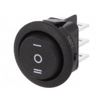 MR3-230-R6-BBNWC; ROCKER; DP3T; Pos: 3; ON-OFF-ON; 10A/250VAC; black; none; 20mΩ; Ø20mm; CANAL ELECTRONIC MR3-230-R6-BBNWC; ROCKER; DP3T; Pos: 3; ON-OFF-ON; 10A/250VAC; black; none; 20mΩ; Ø20mm; CANAL ELECTRONIC