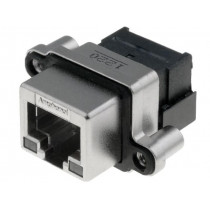 MRJ-5380-01; Socket; RJ45; UL94V-0; IP67; THT; for panel mounting; angled 90°; AMPHENOL