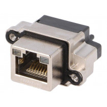MRJR-5481-0F; Socket; RJ45; IP68; THT; for panel mounting; straight; AMPHENOL