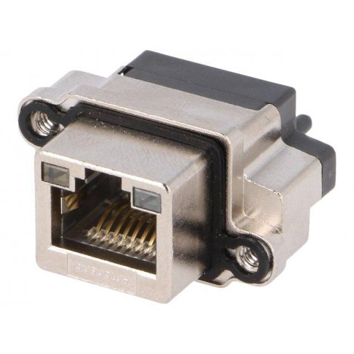 MRJR-5481-0F; Socket; RJ45; IP68; THT; for panel mounting; straight; AMPHENOL