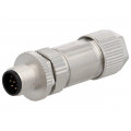 MSAS-08BMMB-SL7001; Plug; M12; PIN: 8; male; A code-DeviceNet / CANopen; for cable; AMPHENOL