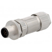 MSAS-08BMMB-SL7001; Plug; M12; PIN: 8; male; A code-DeviceNet / CANopen; for cable; AMPHENOL