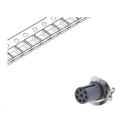 MSAS-08PFFT-EE8001; Socket; M12; PIN: 8; female; A code-DeviceNet / CANopen; on PCBs; AMPHENOL