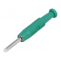 MST3GN; Plug; 2mm banana; 6A; 60VDC; green; Plating: nickel plated; Ø: 2.1mm; HIRSCHMANN T&M